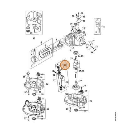 STIHL part 4789-028-0300 — IPL diagram snippet (6x zoom, amber highlight)