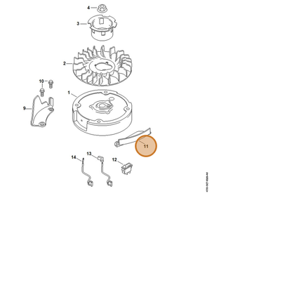 STIHL part 4789-087-3601 — IPL diagram snippet (6x zoom, amber highlight)