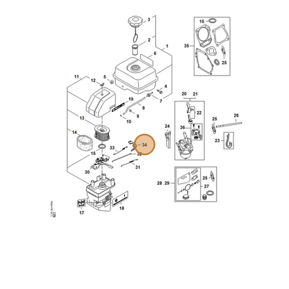 STIHL part 4789-104-0600 — IPL diagram snippet (6x zoom, amber highlight)