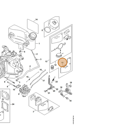 STIHL part 4789-149-0500 — IPL diagram snippet (6x zoom, amber highlight)