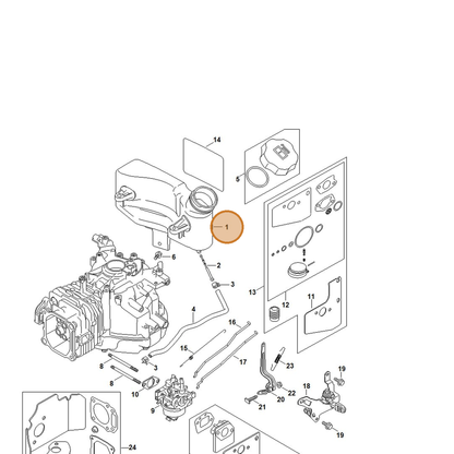 STIHL part 4789-350-0800 — IPL diagram snippet (6x zoom, amber highlight)