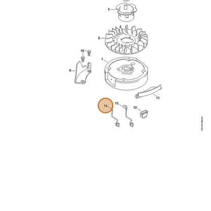 STIHL part 4789-440-1100 — IPL diagram snippet (6x zoom, amber highlight)