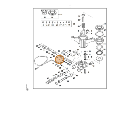 STIHL part 4789-511-0100 — IPL diagram snippet (6x zoom, amber highlight)
