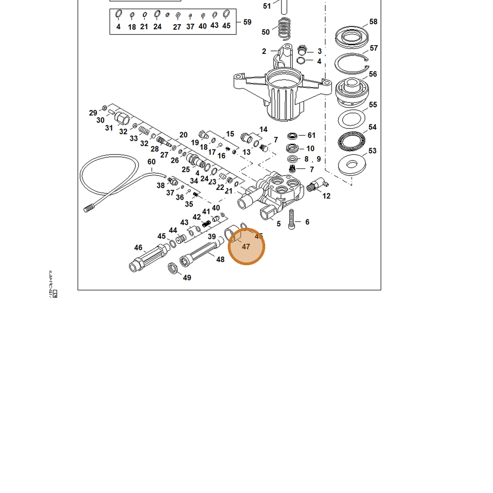 STIHL part 4789-513-0200 — IPL diagram snippet (6x zoom, amber highlight)