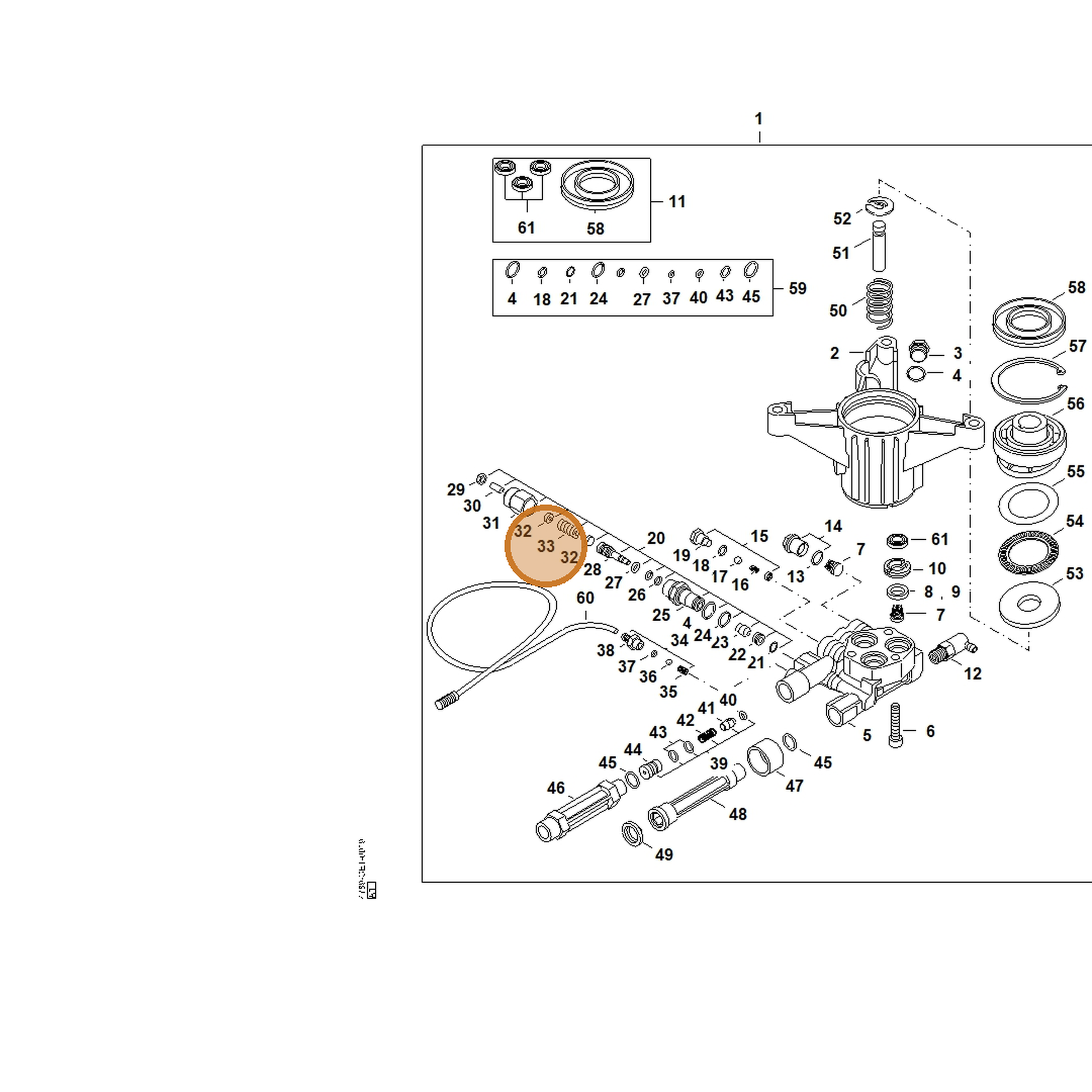 STIHL part 4789-518-0200 — IPL diagram snippet (6x zoom, amber highlight)