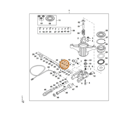STIHL part 4789-518-1601 — IPL diagram snippet (6x zoom, amber highlight)