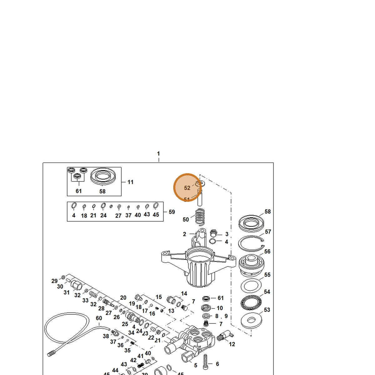 STIHL part 4789-602-0500 — IPL diagram snippet (6x zoom, amber highlight)