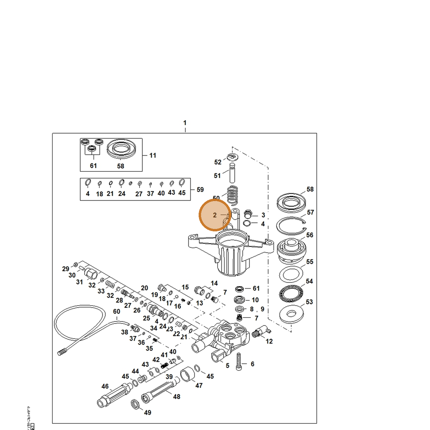 STIHL part 4789-700-4000 — IPL diagram snippet (6x zoom, amber highlight)
