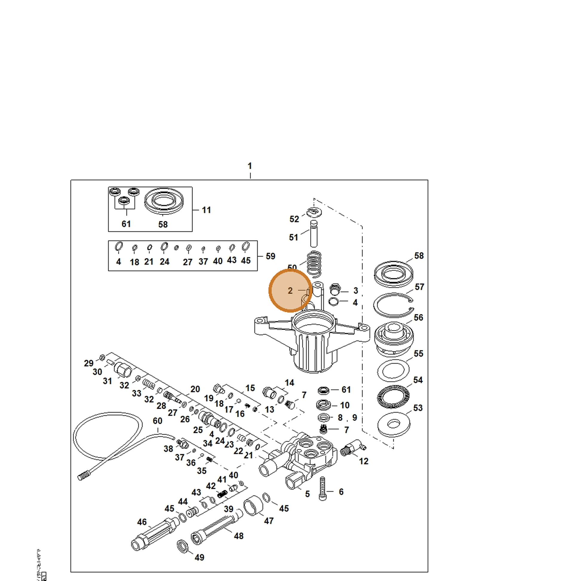 STIHL part 4789-700-4000 — IPL diagram snippet (6x zoom, amber highlight)
