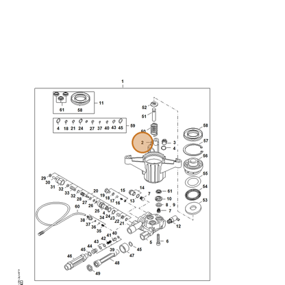 STIHL part 4789-700-4000 — IPL diagram snippet (6x zoom, amber highlight)