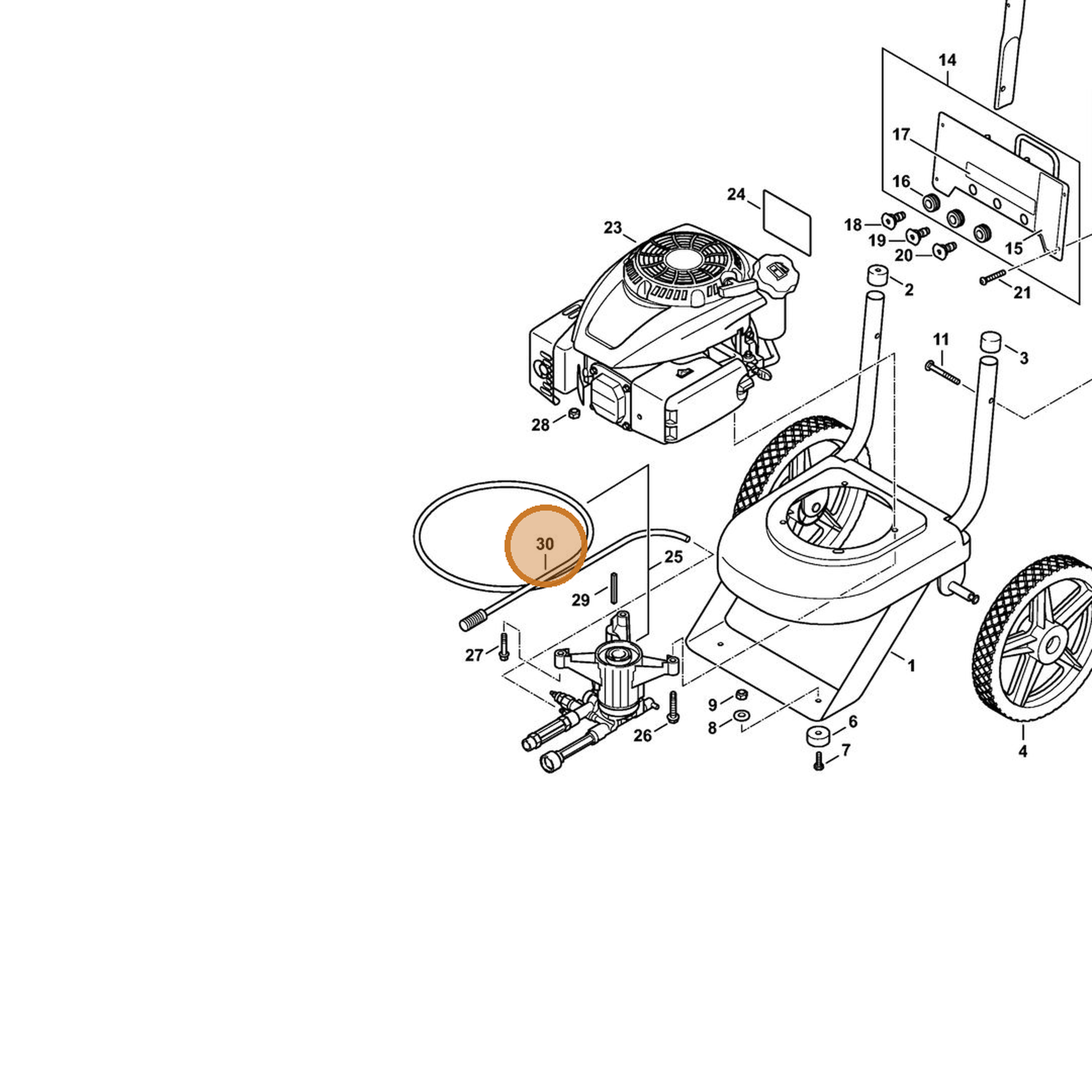 STIHL part 4789-701-6000 — IPL diagram snippet (6x zoom, amber highlight)