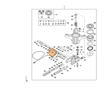 STIHL part 4789-709-2001 — IPL diagram snippet (6x zoom, amber highlight)
