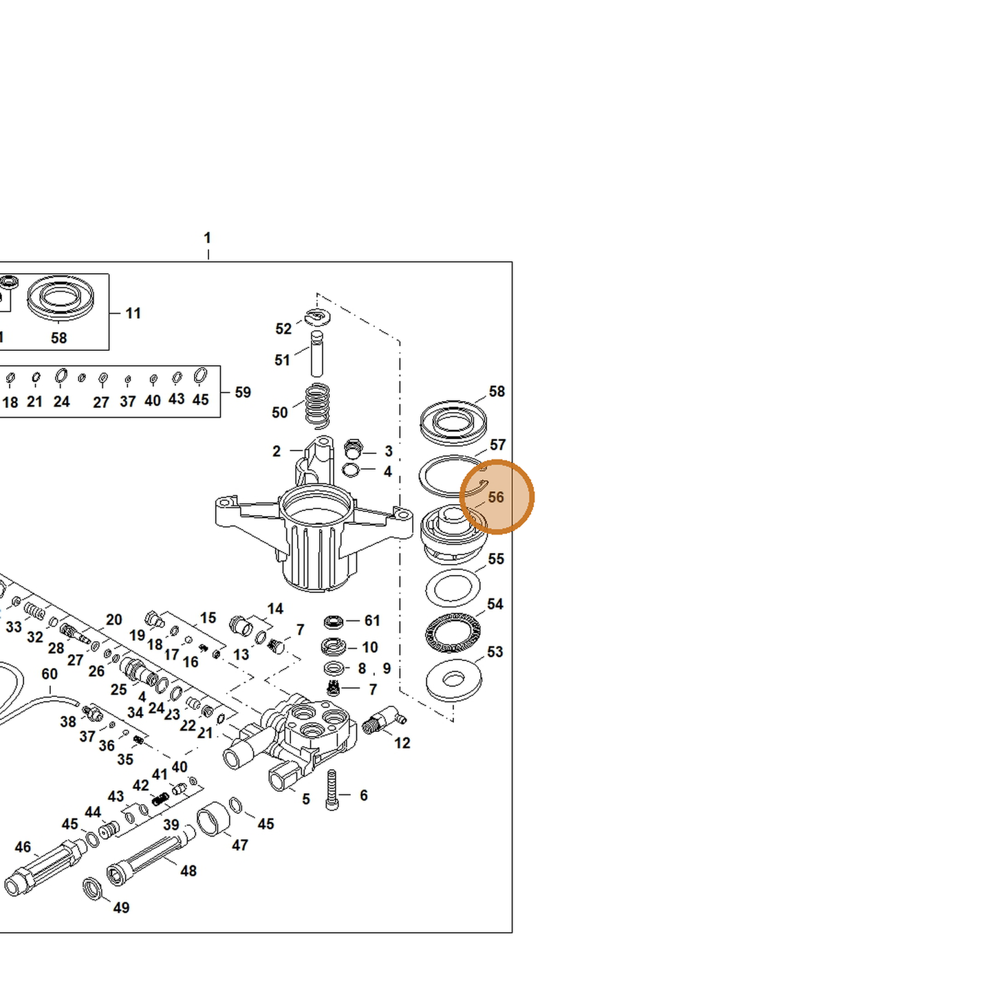STIHL part 4789-760-8700 — IPL diagram snippet (6x zoom, amber highlight)