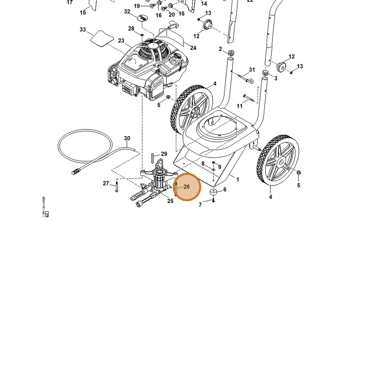 STIHL part 4789-791-6206 — IPL diagram snippet (6x zoom, amber highlight)