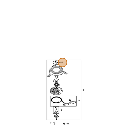 STIHL part 4789-967-1500 — IPL diagram snippet (6x zoom, amber highlight)