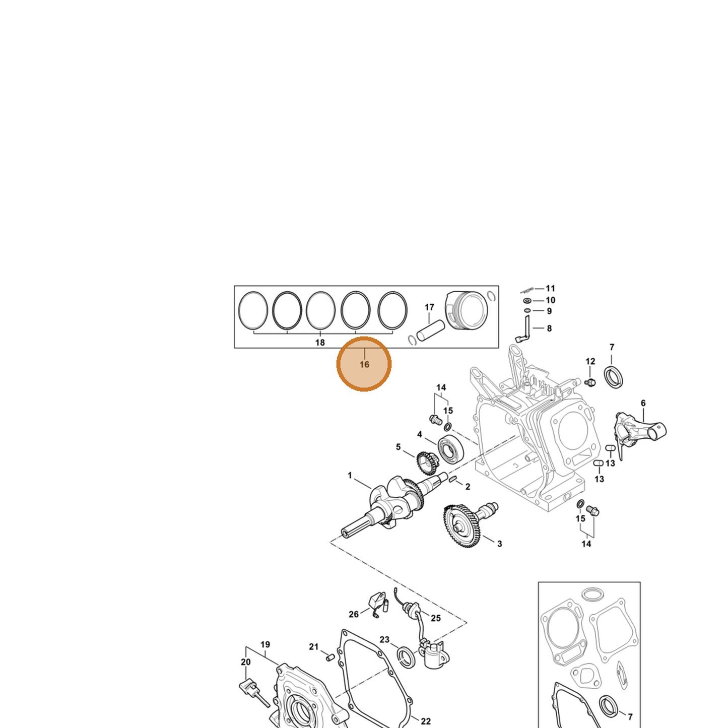 STIHL part 4790-007-1003 — IPL diagram snippet (6x zoom, amber highlight)