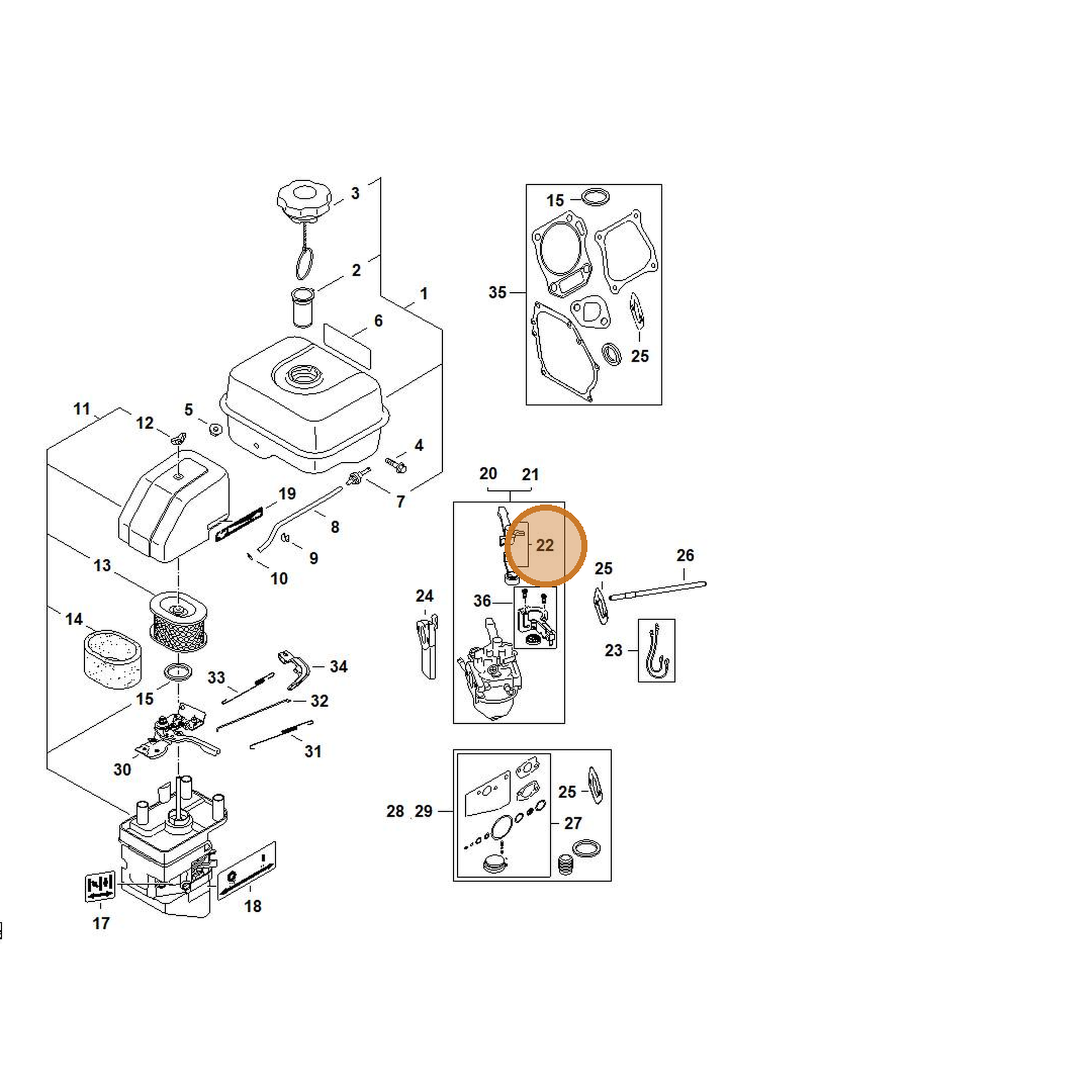 STIHL part 4790-007-1008 — IPL diagram snippet (6x zoom, amber highlight)