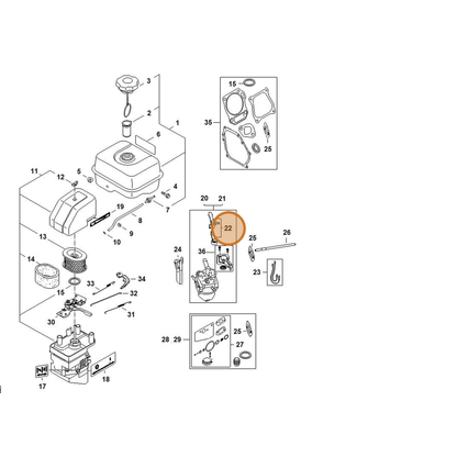 STIHL part 4790-007-1008 — IPL diagram snippet (6x zoom, amber highlight)