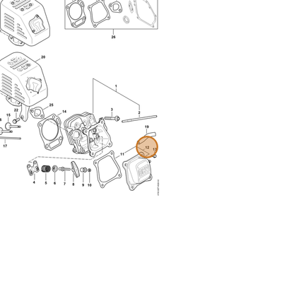 STIHL part 4790-025-1100 — IPL diagram snippet (6x zoom, amber highlight)