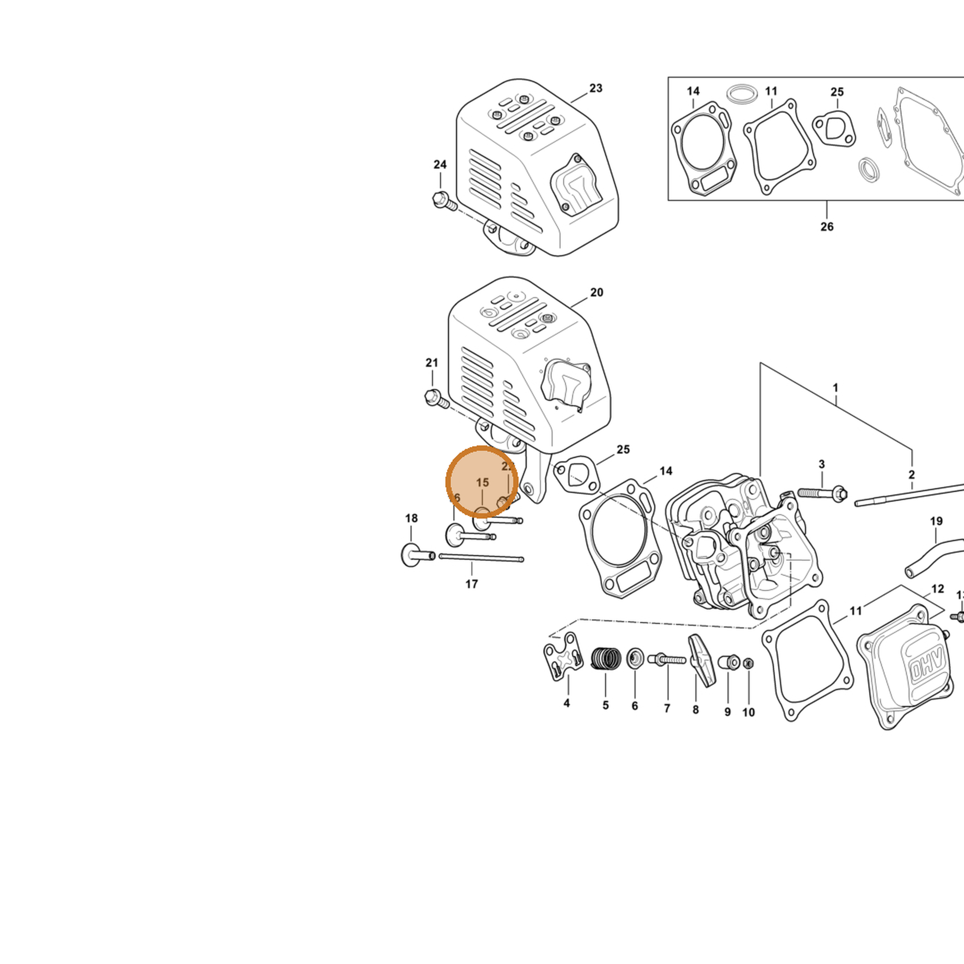 STIHL part 4790-025-1900 — IPL diagram snippet (6x zoom, amber highlight)