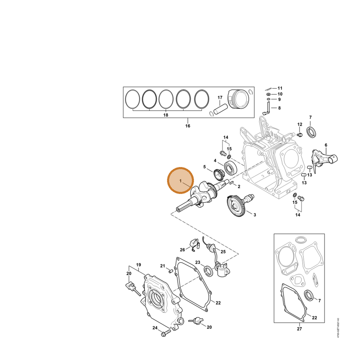 STIHL part 4790-030-0400 — IPL diagram snippet (6x zoom, amber highlight)