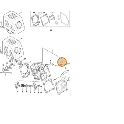 STIHL part 4790-038-0301 — IPL diagram snippet (6x zoom, amber highlight)