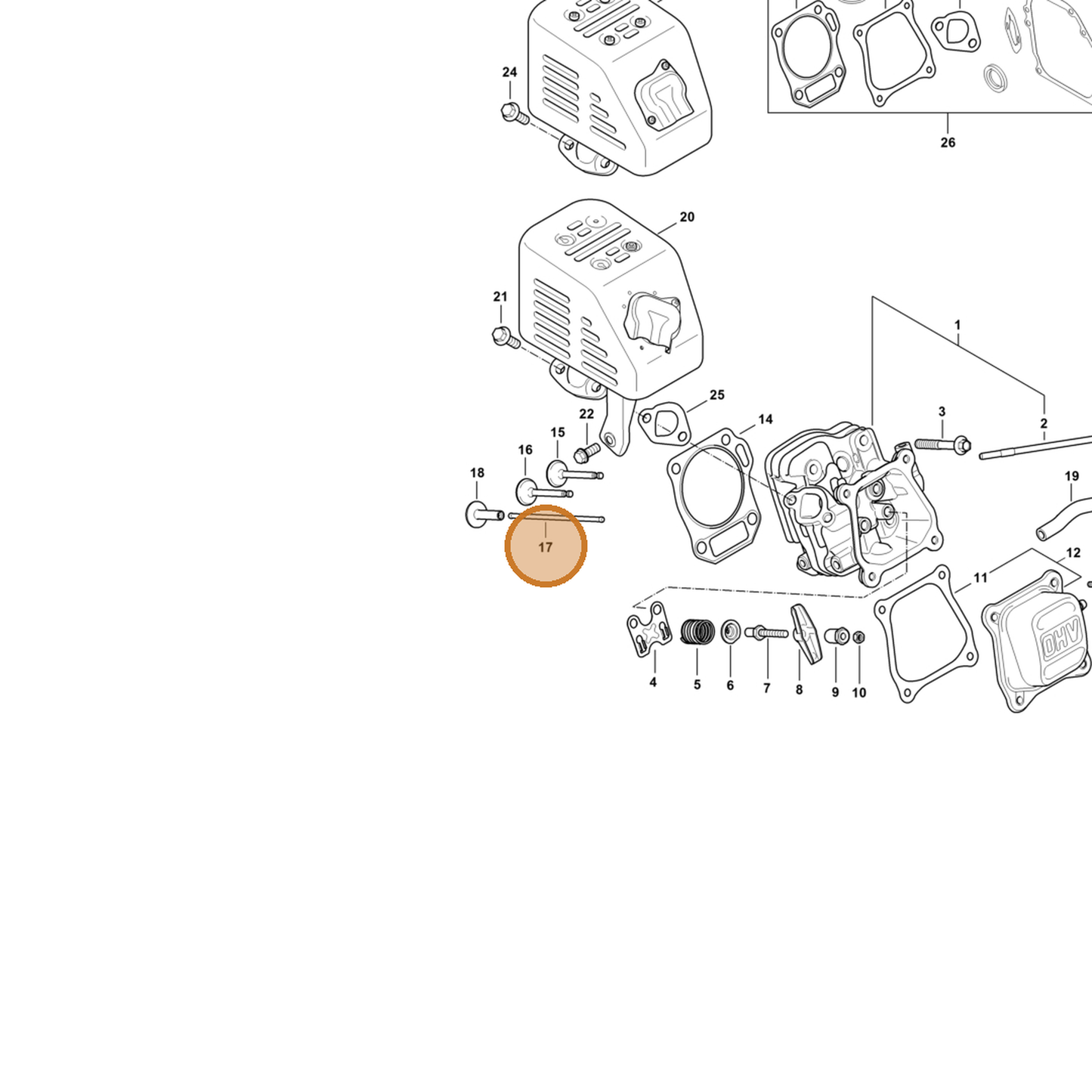 STIHL part 4790-038-2600 — IPL diagram snippet (6x zoom, amber highlight)