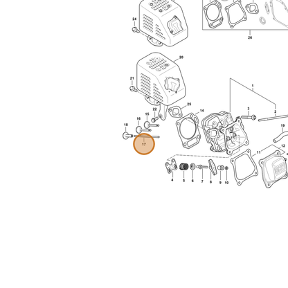 STIHL part 4790-038-2600 — IPL diagram snippet (6x zoom, amber highlight)