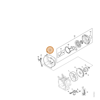 STIHL part 4790-084-1000 — IPL diagram snippet (6x zoom, amber highlight)