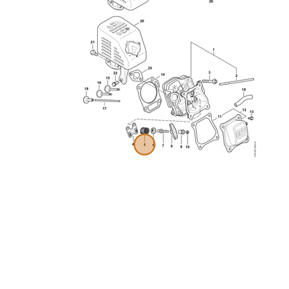 STIHL part 4790-104-2100 — IPL diagram snippet (6x zoom, amber highlight)