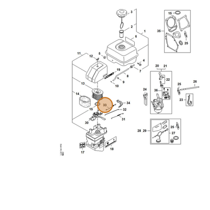 STIHL part 4790-104-2102 — IPL diagram snippet (6x zoom, amber highlight)