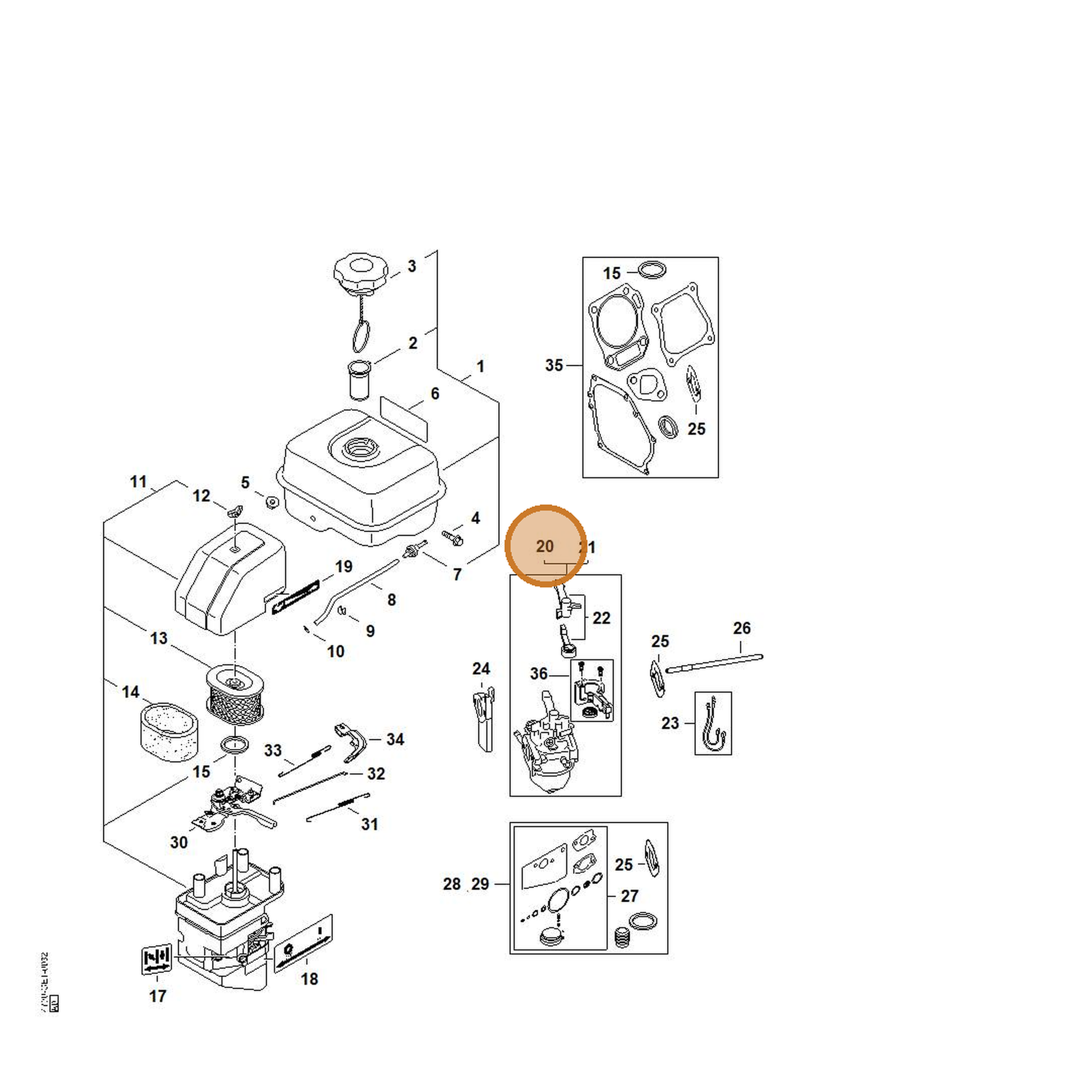 STIHL part 4790-120-0601 — IPL diagram snippet (6x zoom, amber highlight)