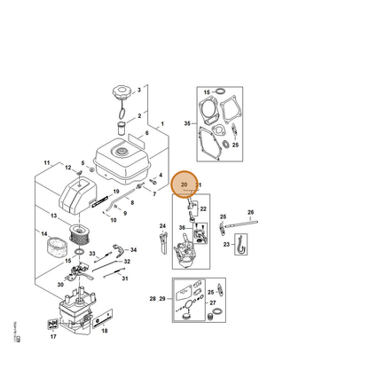 STIHL part 4790-120-0601 — IPL diagram snippet (6x zoom, amber highlight)