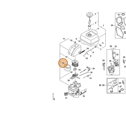 STIHL part 4790-124-1500 — IPL diagram snippet (6x zoom, amber highlight)