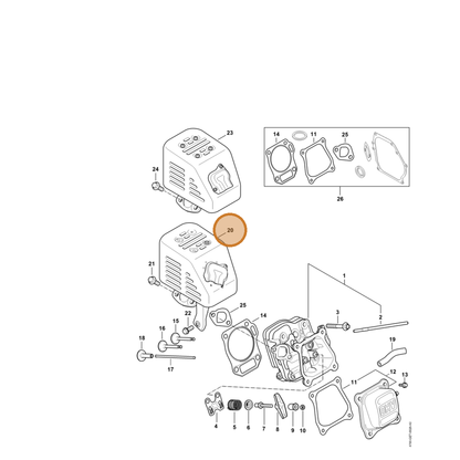 STIHL part 4790-140-0601 — IPL diagram snippet (6x zoom, amber highlight)