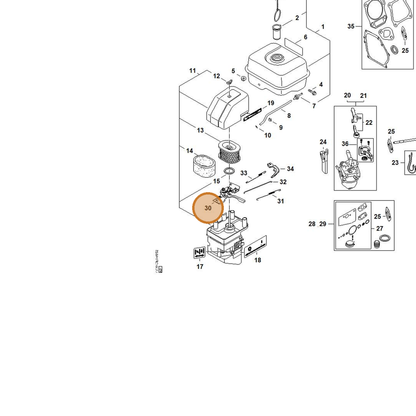 STIHL part 4790-180-1800 — IPL diagram snippet (6x zoom, amber highlight)