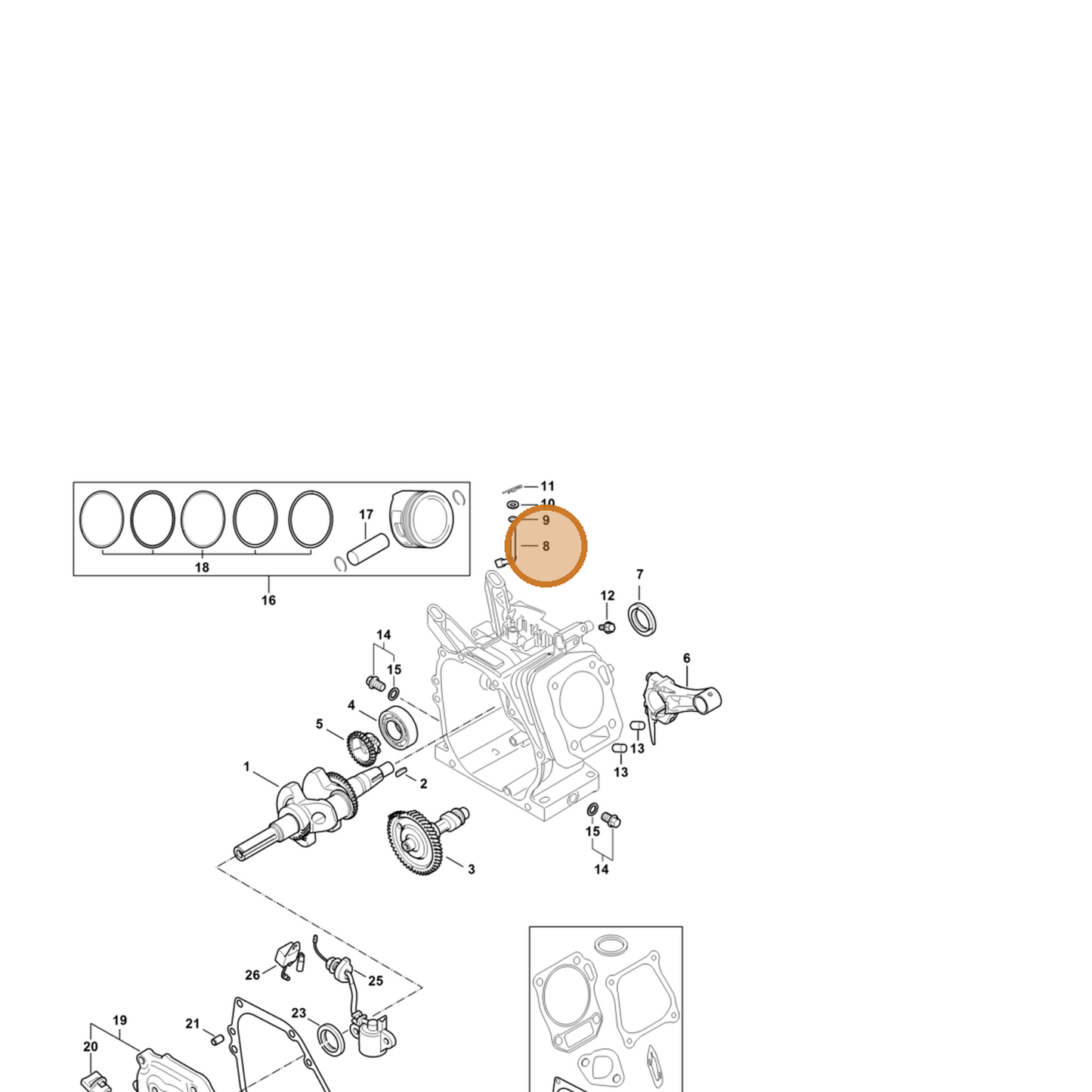 STIHL part 4790-182-0500 — IPL diagram snippet (6x zoom, amber highlight)