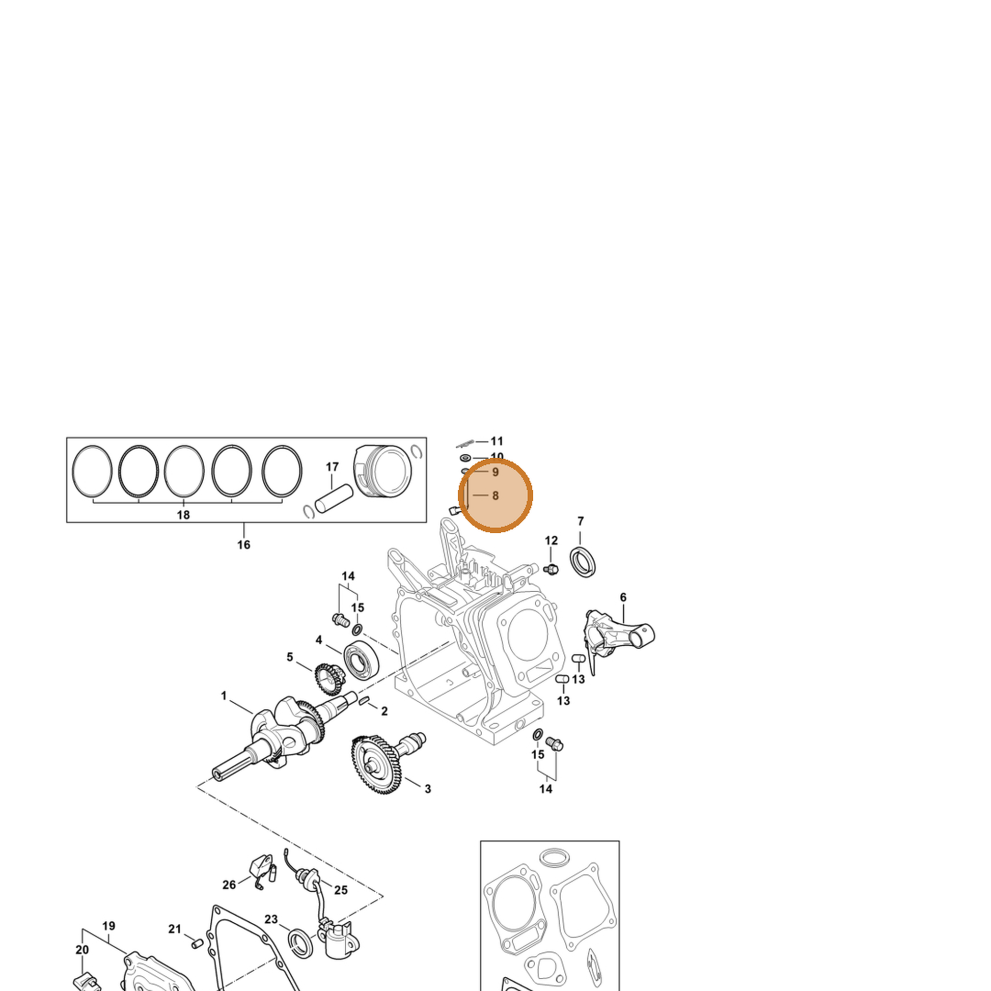 STIHL part 4790-182-0500 — IPL diagram snippet (6x zoom, amber highlight)