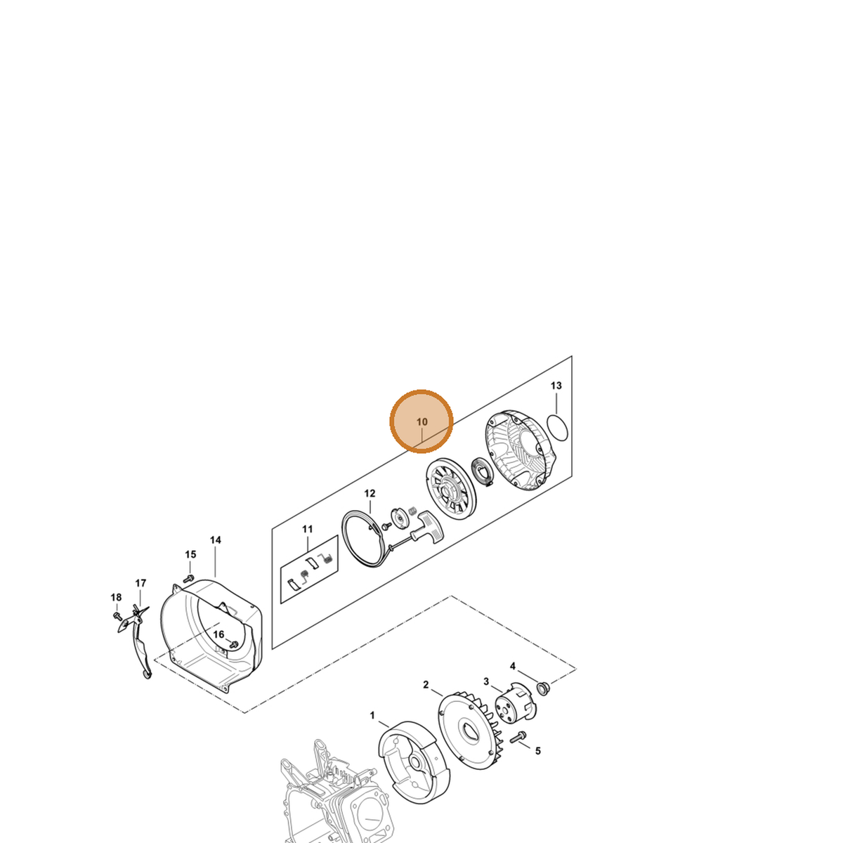 STIHL part 4790-190-4000 — IPL diagram snippet (6x zoom, amber highlight)