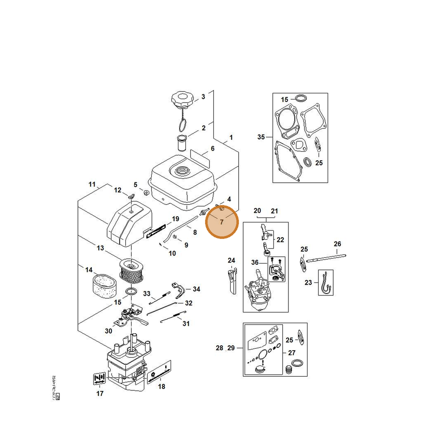 STIHL part 4790-353-2700 — IPL diagram snippet (6x zoom, amber highlight)