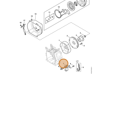 STIHL part 4790-400-1300 — IPL diagram snippet (6x zoom, amber highlight)