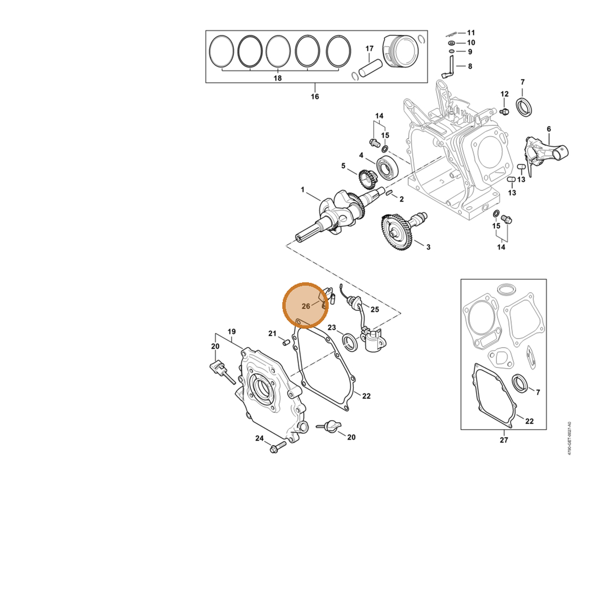 STIHL part 4790-400-6300 — IPL diagram snippet (6x zoom, amber highlight)