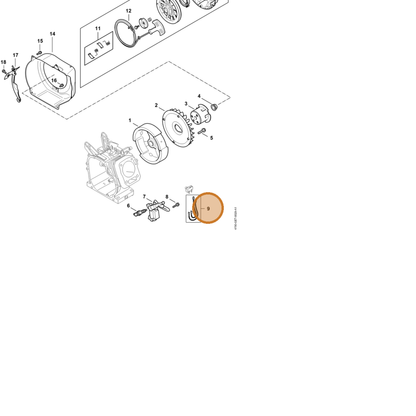 STIHL part 4790-430-2200 — IPL diagram snippet (6x zoom, amber highlight)