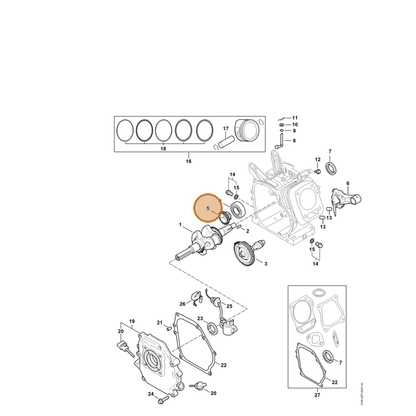 STIHL part 4790-642-0100 — IPL diagram snippet (6x zoom, amber highlight)