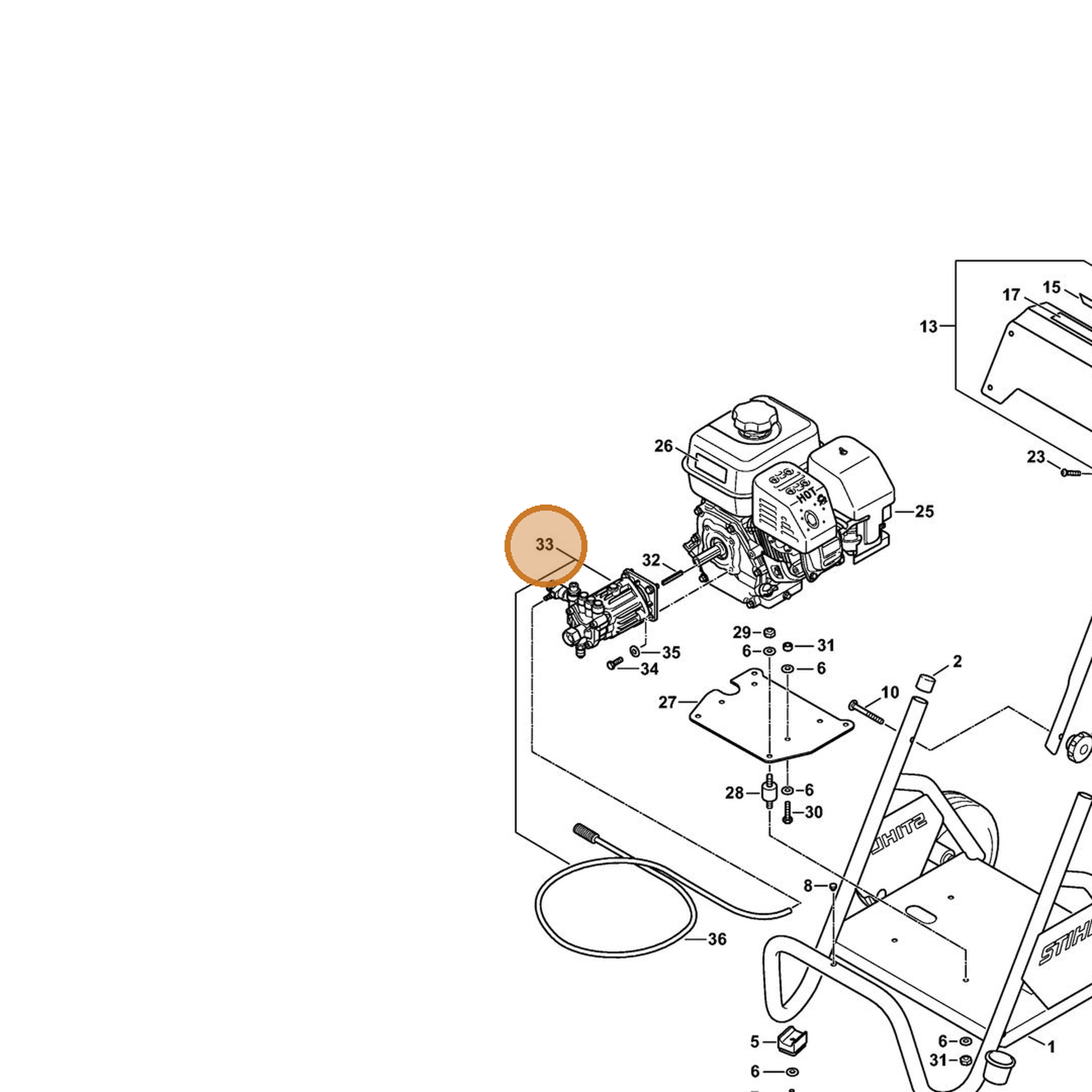 STIHL part 4790-700-5600 — IPL diagram snippet (6x zoom, amber highlight)