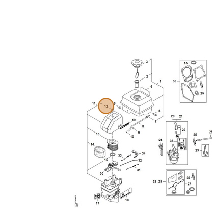 STIHL part 4790-700-9100 — IPL diagram snippet (6x zoom, amber highlight)