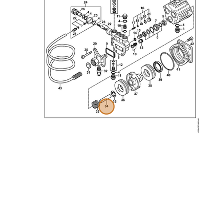 STIHL part 4790-701-3100 — IPL diagram snippet (6x zoom, amber highlight)