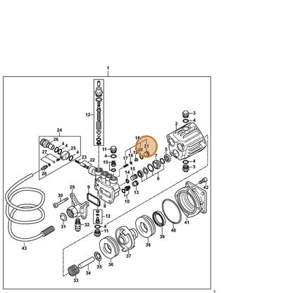 STIHL part 4790-708-5803 — IPL diagram snippet (6x zoom, amber highlight)