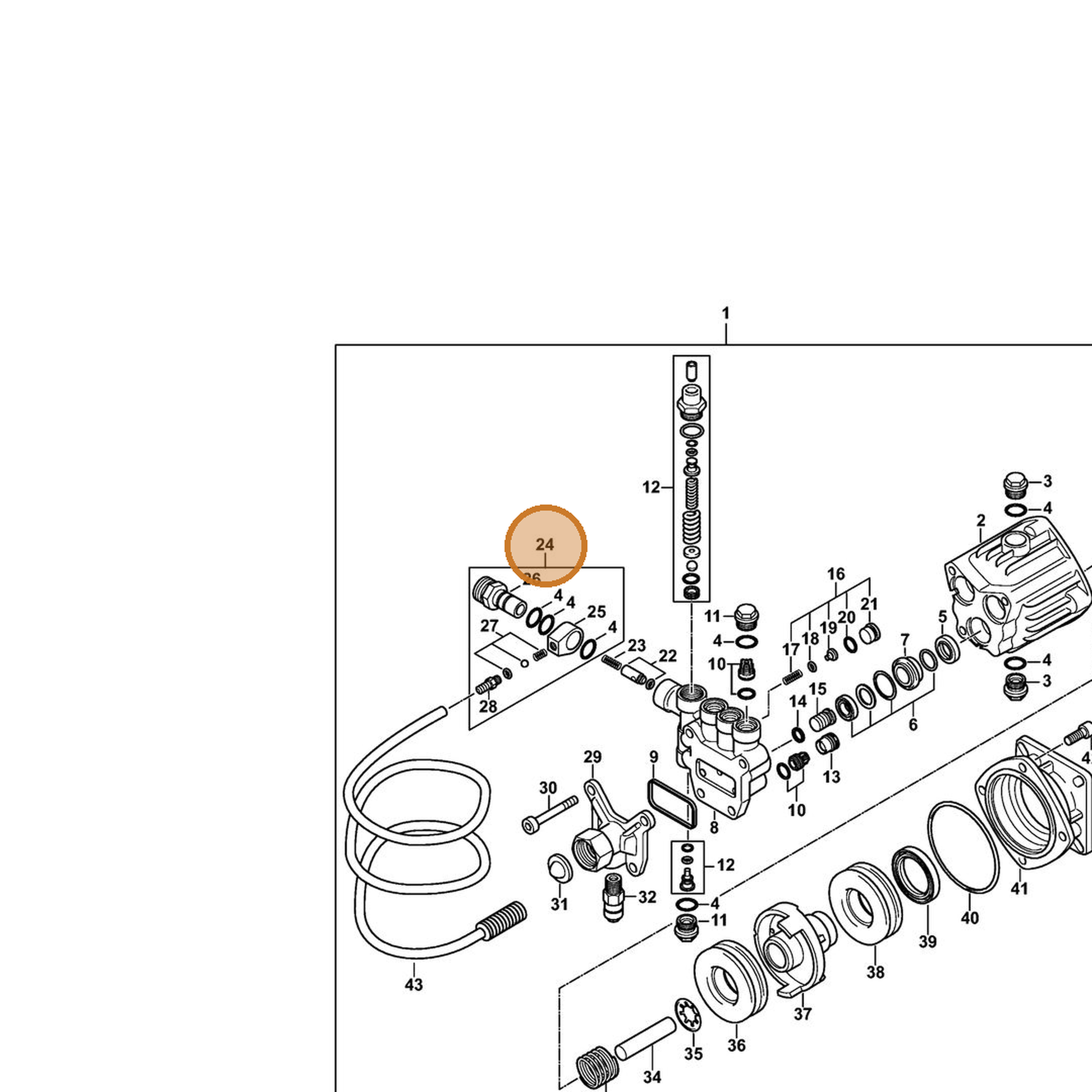 STIHL part 4790-708-8800 — IPL diagram snippet (6x zoom, amber highlight)