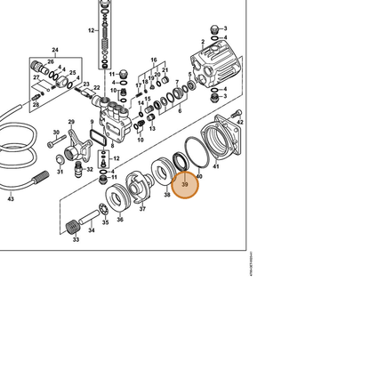 STIHL part 4790-709-0400 — IPL diagram snippet (6x zoom, amber highlight)